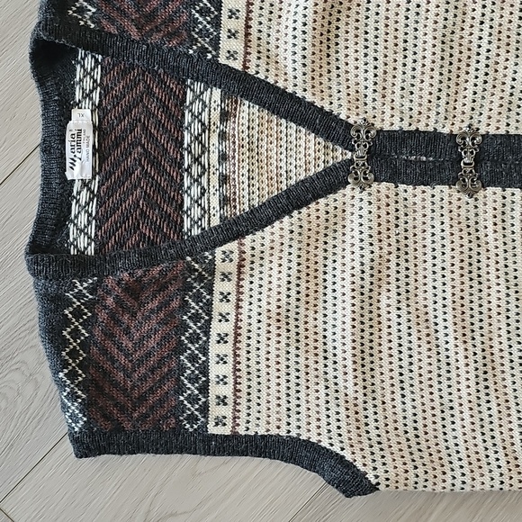 Maria Lammi Merino Wool Handmade Finnish Knit Sweater Vest, XL - Picture 2 of 14
